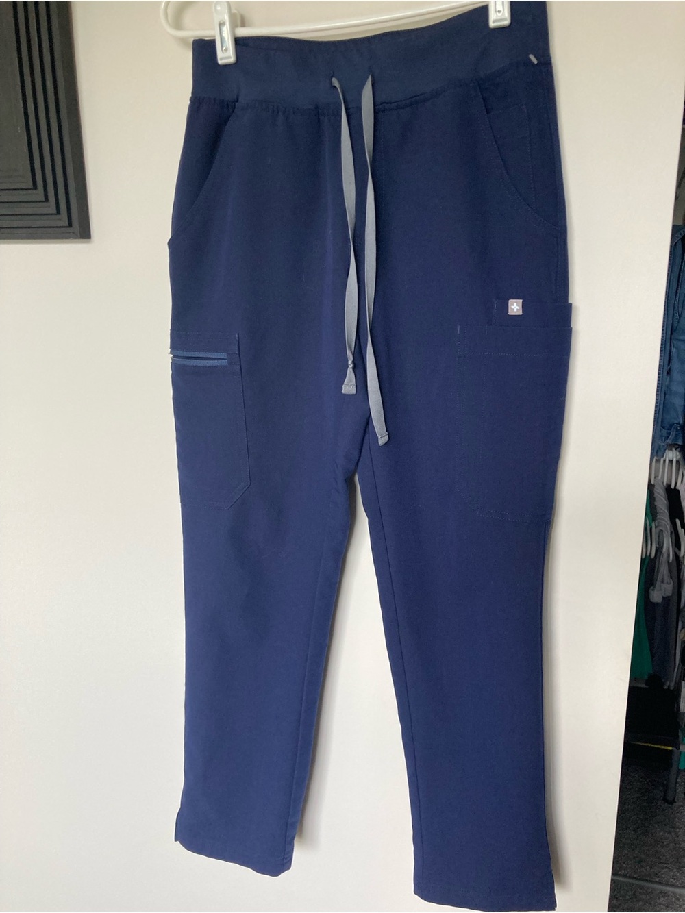 Figs womens Navy Drawstring Cargo Jogger scrubs